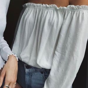 White off the shoulder crop top